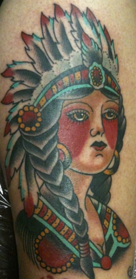 indian girl Tattoo Design Thumbnail